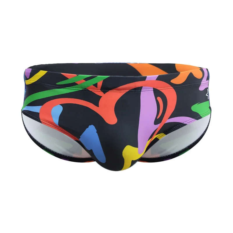 

Men's Underwear Printed Briefs for Swimming Beachwear Bathing Trunks Swimming Briefs with Cup Beachwear Swim Underpants