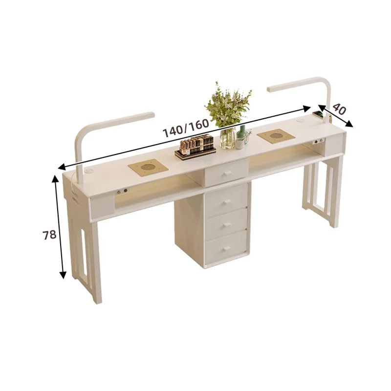 Italian Aesthetic Manicure Table With Drawers Portable Trendy Modern Manicure Table With Chairs Set Design Mesa Furniture