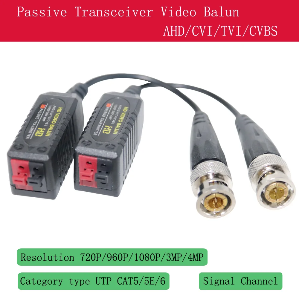 Twisted Pair Transmitter AHD/CVI/TVI/CVBS Video Balun Transceiver For CCTV Security Camera