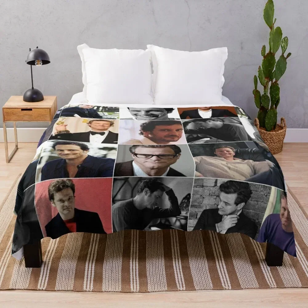 

Colin Firth Photo Collage Throw Blanket Sofas Thin Blankets