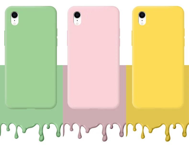 Original hülle für iPhone XR X R stoß feste TPU flüssige Silikons chutz Telefon Rückseite für iPhone XR Hülle – Detail 2