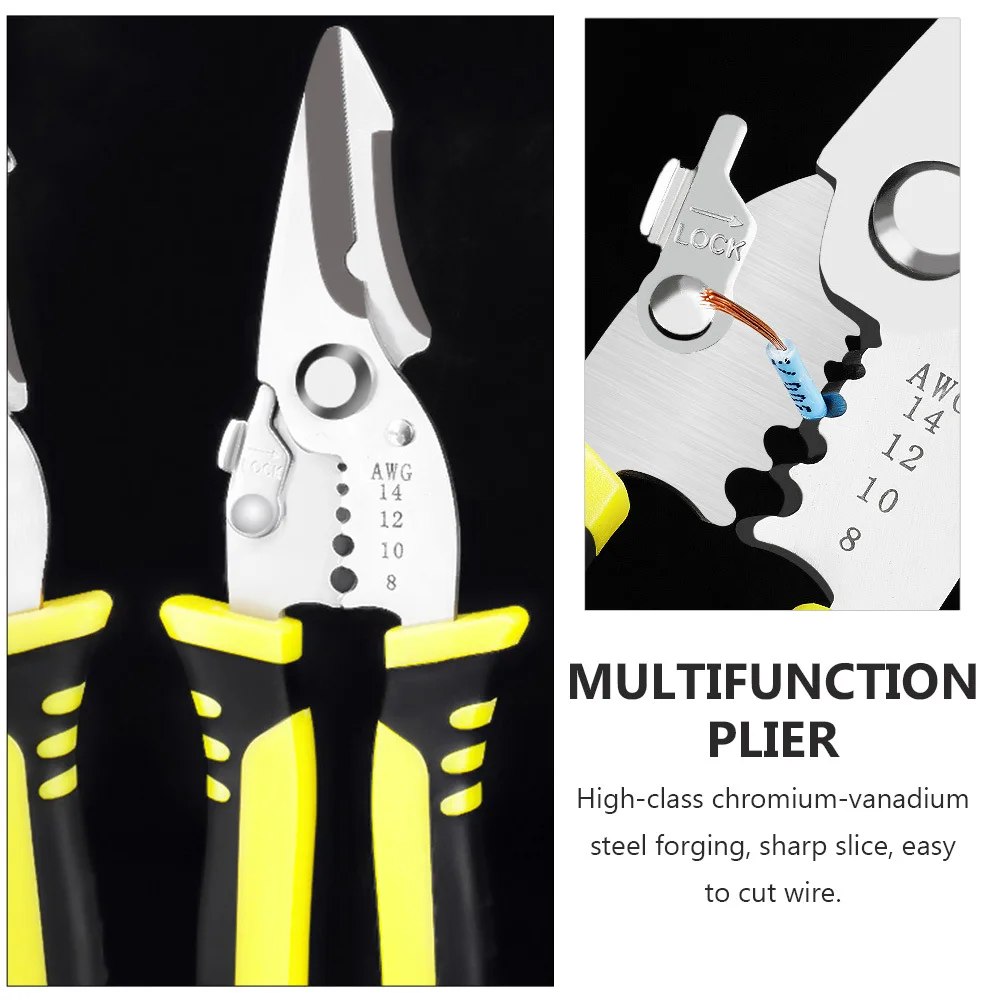 

1Pcs Wire Stripper Multifunction Professional Wireman Tool Electrician Plier Wire Cutting Stripping Nipper Durable Chrome