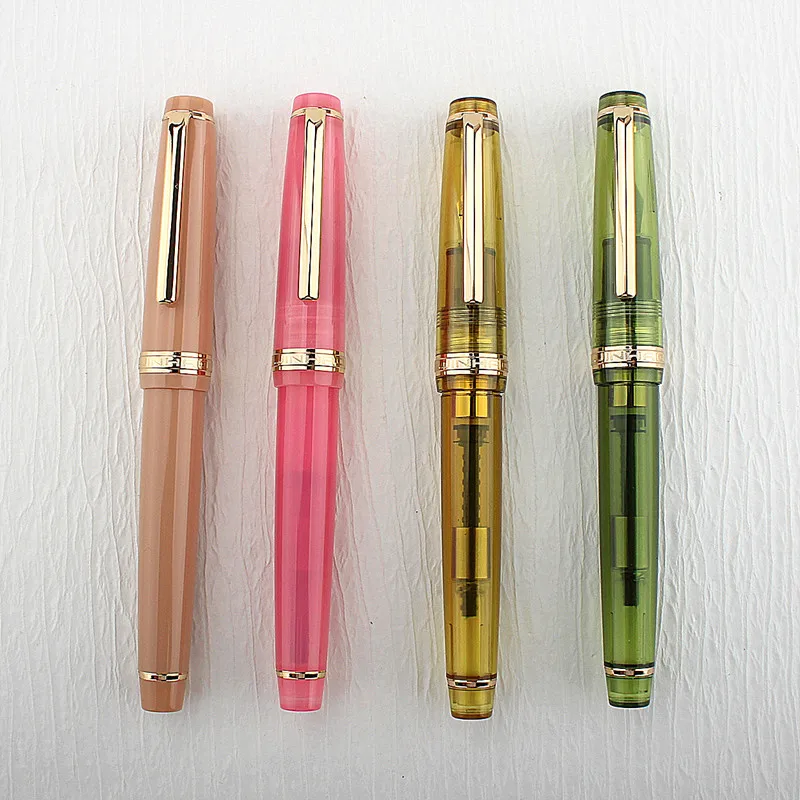 

New Jinhao 82 Transparent Milk Tea Fountain Pen Acrylic F 0.5mm Nibs School Office Supplies Business Writing Ink Pens