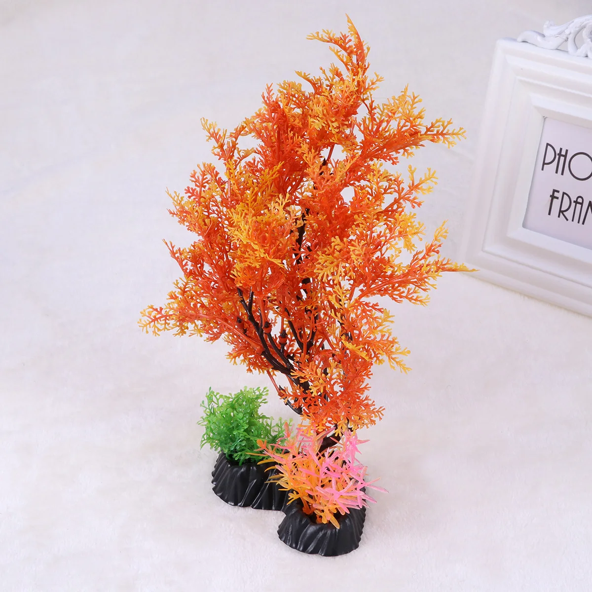 

1 pc Simulation Tree Scenery Aquarium Decor Durable Plastic Fish Tank Plant Ornament For Fresh Salt Water Safe Hiding Place