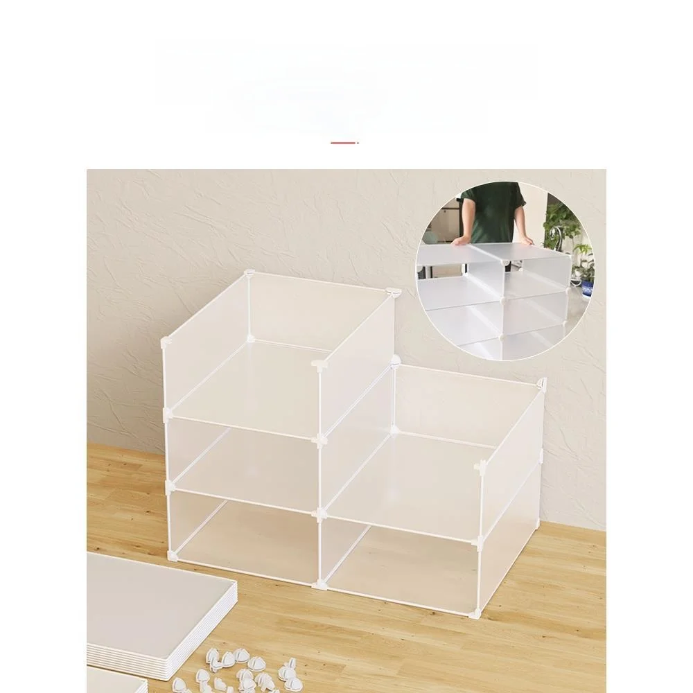Transparent Durable Multi-layer Clothes Organizer Closet Divider Shelf Bedside Storage Rack Simple Design Plastic Material