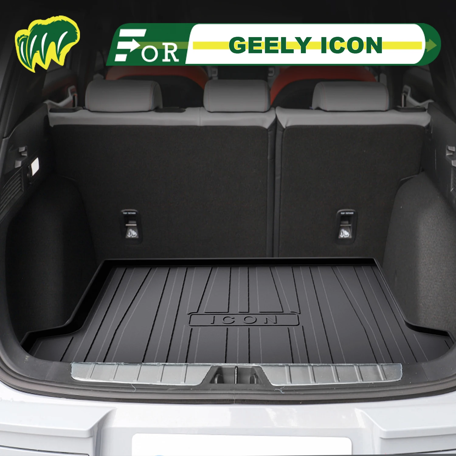 

For GEELY ICON 2020-2022 TPE Custom Fit Car Trunk Mat All Season Cargo Mat 3D Shaped Trunk Liner Rear Trunk Protection Mat