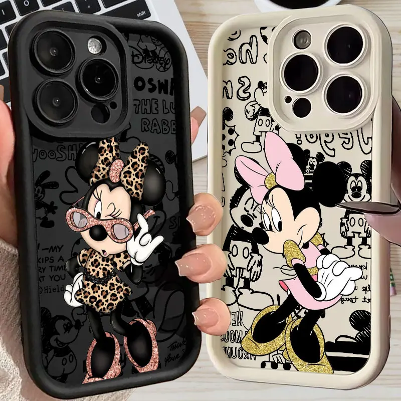 

Silicon Case For Apple iPhone 17E 15 16 14 13 12 11 17 Pro Max 17 Air Plus 16E Phone Protective Cover Disney Mouse Mickey Minnie