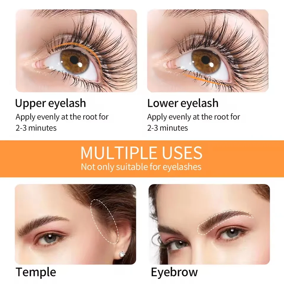 Soro de crescimento rápido de cílios nutre folhas de raiz de cílios grosso enrolado fino anti queda cuidados essência produto de cuidados com os olhos