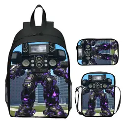 3pcs/set Digital Printed Skibidi Toilet Kids Backpack Titan Television Man Children Schoolbag Boys and Girls Bookbag for Student