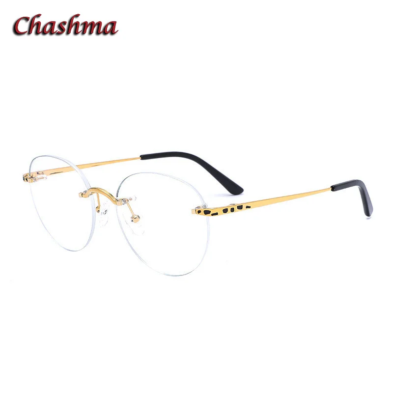 Chashma Men Rimless Glasse Pure Titanium Light Optical Eyewear Round Designer Optic Degrees Prescription Lenses Spectacles Women