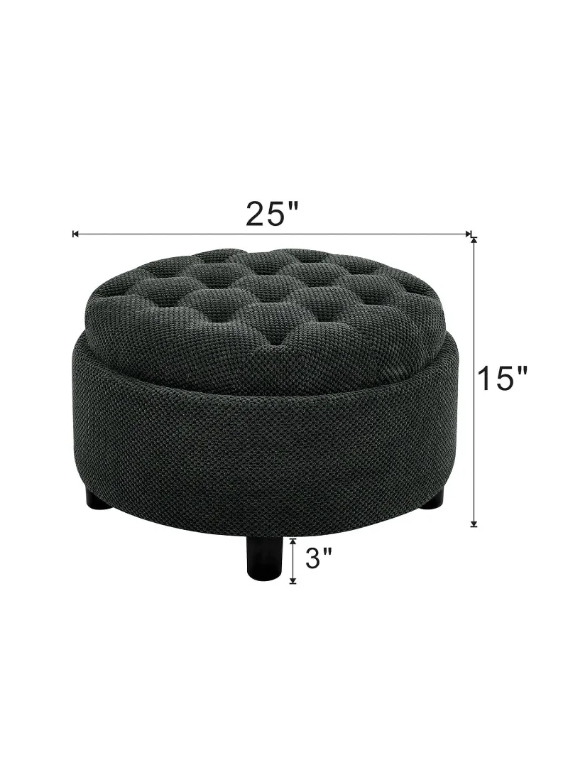 Round Ottoman Reversible Tray Lid 25