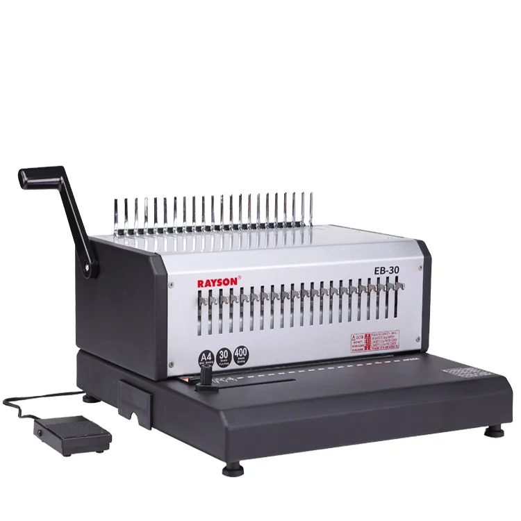 Customizable Factory RAYSON EB-30 Electric Comb Binder Office A3A4 Punch 30 Sheets Paper Puncher Punching Binding Machine