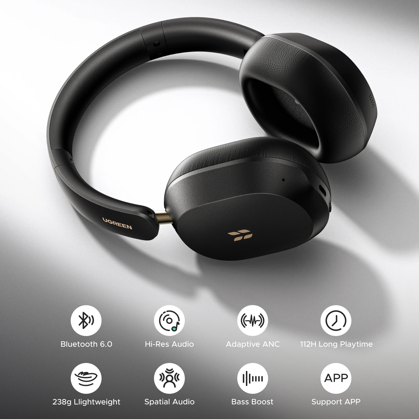UGREEN MAX5S ANC Over-Ear Bluetooth Headphones, Wireless Gaming Headset, 2026 New Release