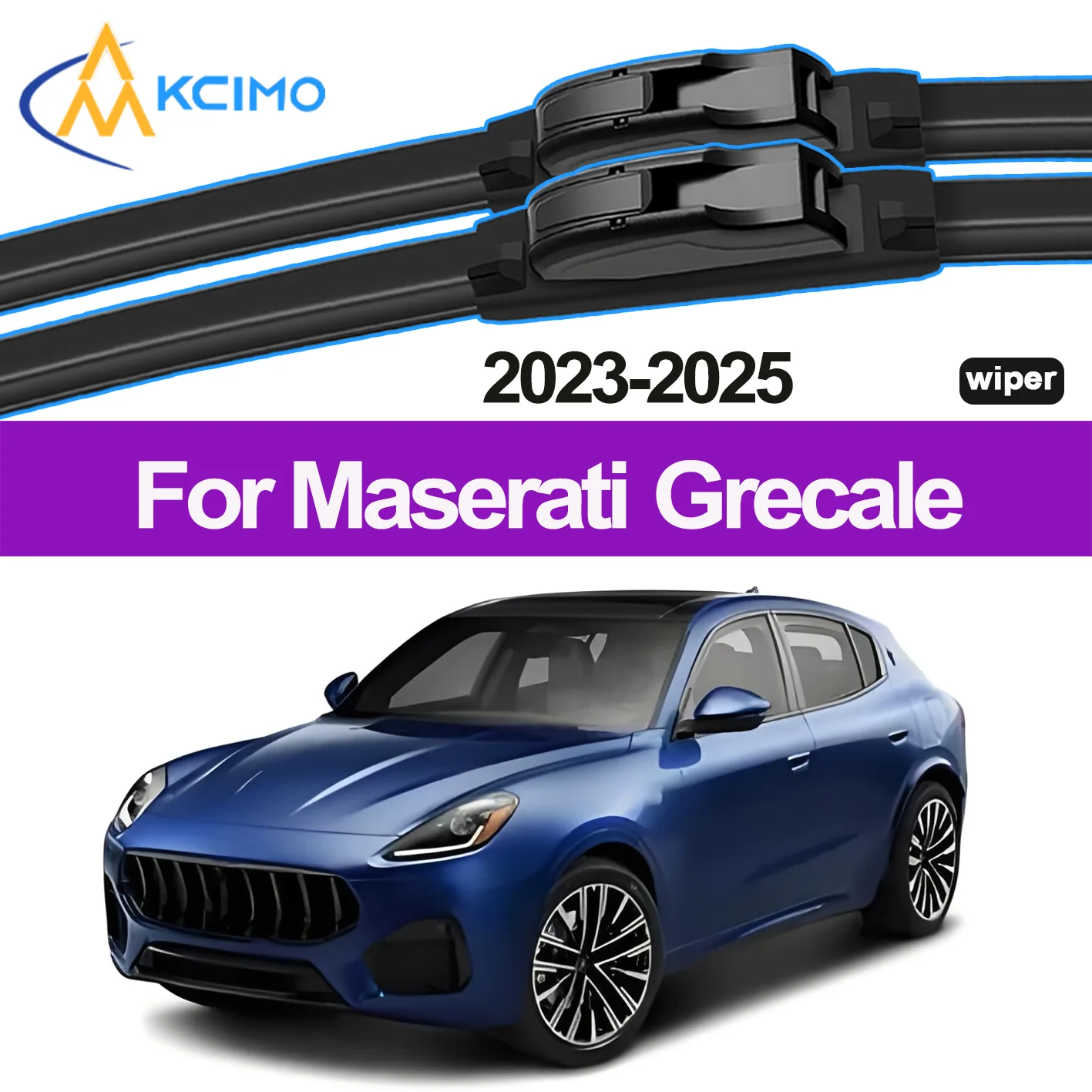 

2pcs Quality Windscreen Silent Black Car Rain Brush Suitable for Maserati Grecale M182 2023-2025 Front Windshield Auto Wipers