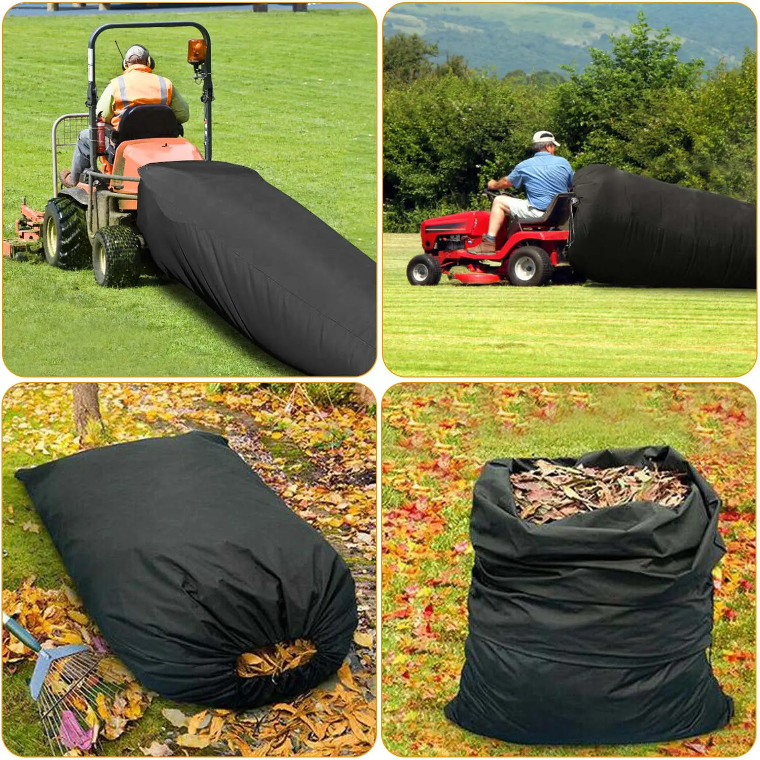 Lawn Tractor Leaf Bag - 54 Cubic Foot Standard Leaf Bag - 112-inch Opening – for 2 Bag Material Collection Systems
