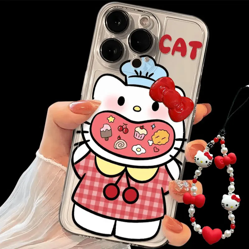 Fashionable Sanrio Fun Burger Hello Kitty Phone Case Suitable iPhone16 14 15 11ProMax 12 13Mini XS 7 8Plus Anti Drop Soft Cover