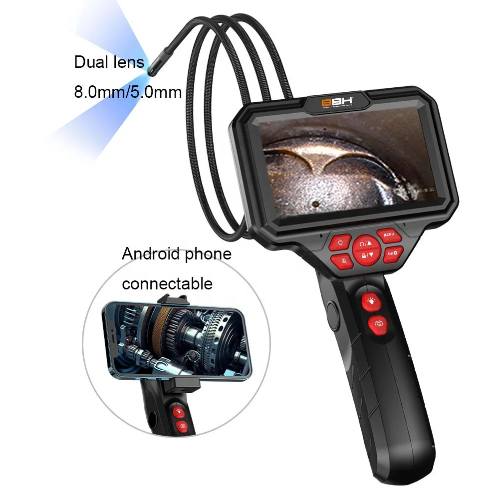 Factory Sale Dual Lens Endoscope 1080P HD Borescope Inspection Camera With Light Waterproof Wireless Industrial Borescope