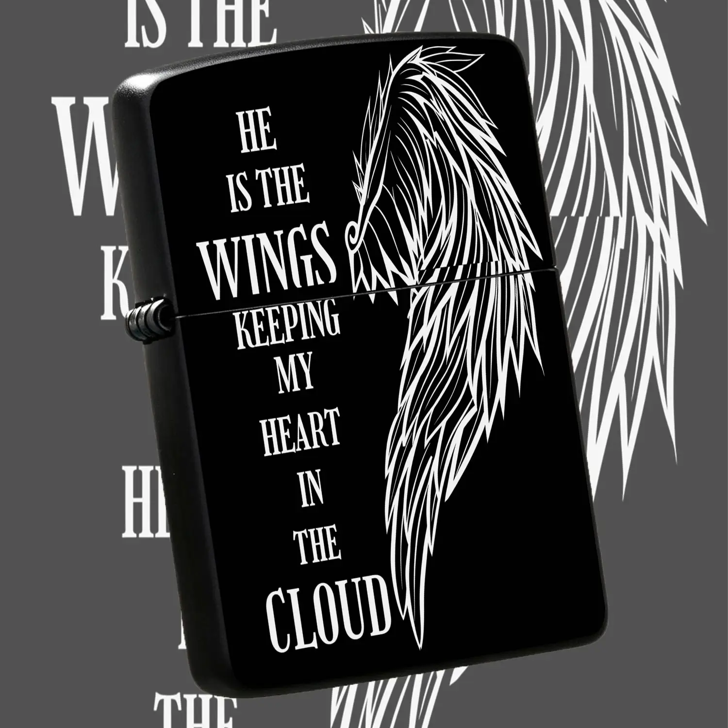 Decorative Portable Lighter With Stylized Angel Wing Print, Inspirational Lettering Design, Ideal For Daily Carry, Gifting For Various Occasions, Aesthetic Practical Accessory For Personal Use, Thoughtful Present For Fa A Humorous And Inter