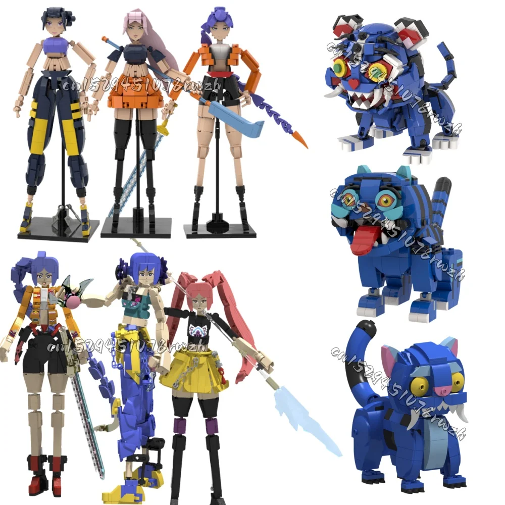 

K-pop Demon Hunters Lion Crow Rumi Sussie Demonic Magpie Collector's Figure Building Blocks Cute Model Kids Toys Navidad Gifts