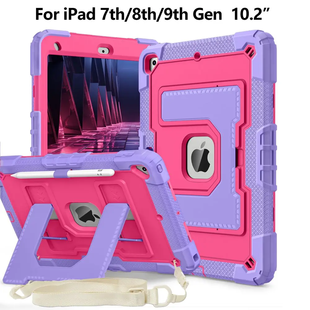 

For iPad 9th Gen Case A2602 A2603 A2604 Silicone +PC cover For iPad 8th/7th Gen funda A2270 A2428 A2429 A2200 A2197 A2198 No Pen