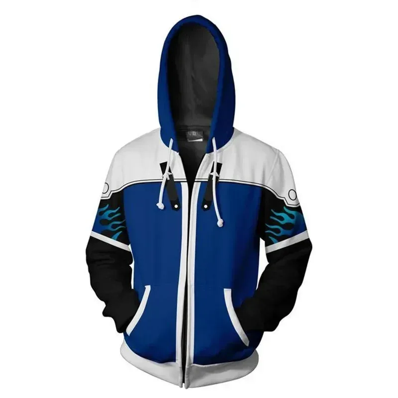 Anime Game Kingdom Hearts Clothing Men Hooded Sweatshirts Sora Cosplay Zipper Jackets Streetwear Male 3d Print Hat Tops