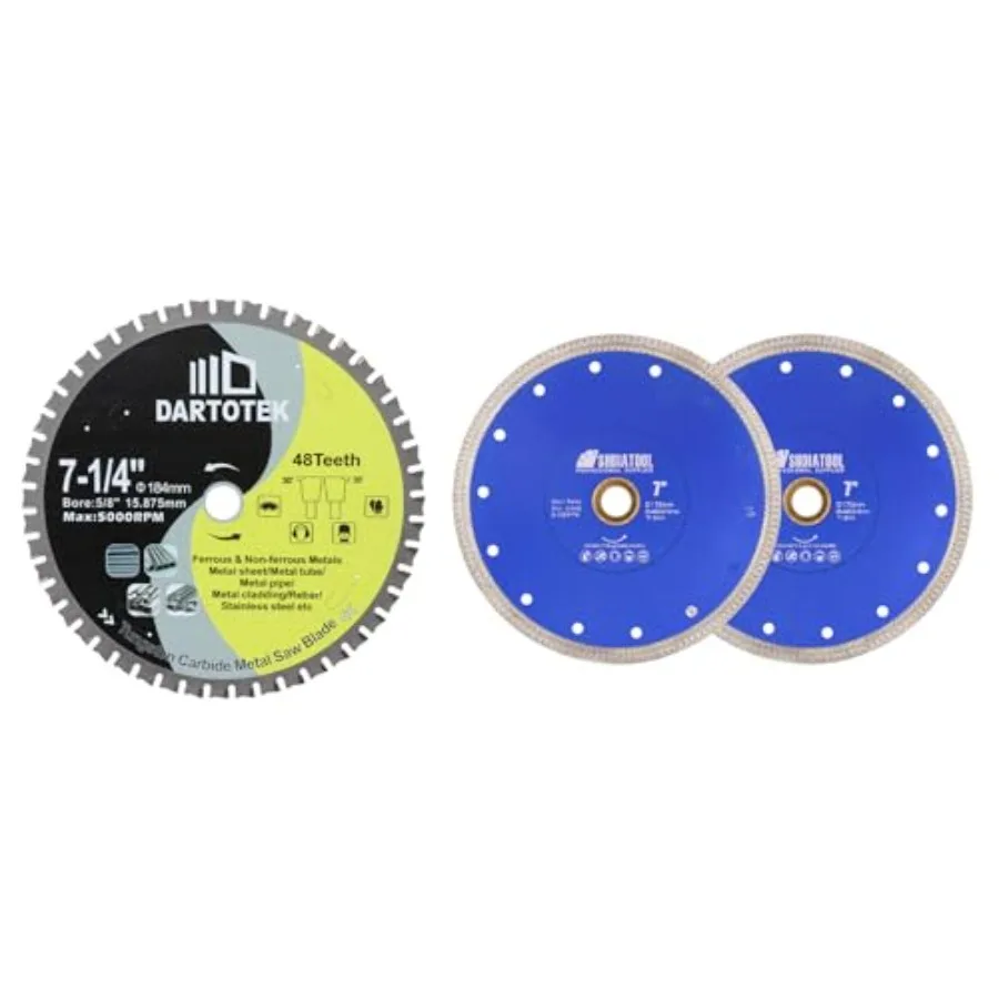 

7-1/4"/184mm Metal Cutting Disc Circular Saw Blade 48T Tungsten Carbide Tipped TCT Cut Off Wheel for Steel Stainless Steel Ferr