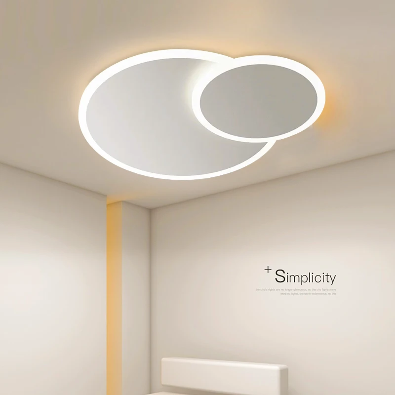 

Modern Creative LED Ceiling Lights, 2 Circular Living Rooms and Bedrooms, Tri Color Lights, Ultra-thin Lighting Fixtures