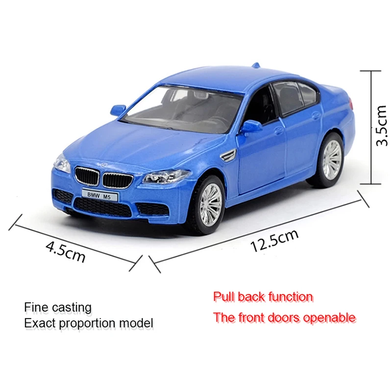 1:36 BMW M5 Pull Back Car Model Alloy Car Model Diecasts Metal Toy Vehicles Car Model Simulation Collection Kids Toy Gift F156