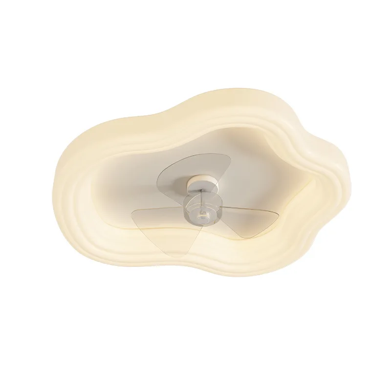 

Full Spectrum Bedroom Fan Ceiling Light Cream Wind Creative Cookies Modern Simple Smart Restaurant Light with Fan