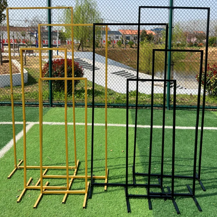 

Wedding props wrought iron screen long square wedding stage scene background arrangement telescopic kt support shelf arch