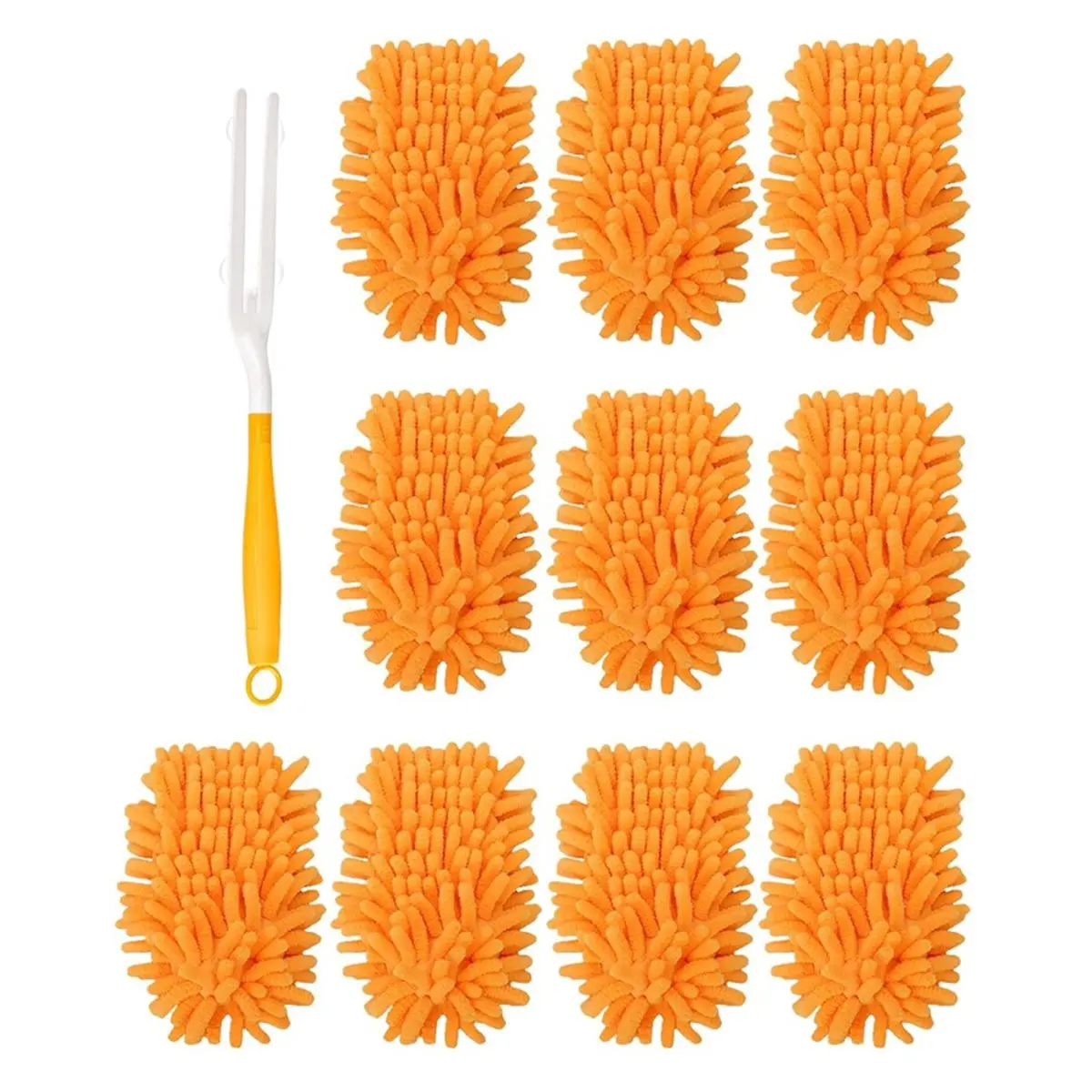 10Pcs Reusable Duster Refills Compatible with Hand Duster +1 Handle, 360 Heavy Duty Duster Refills