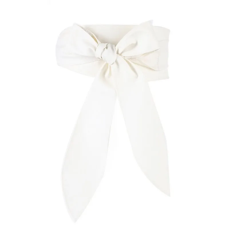 Cintura larga da donna alla moda, elegante nastro con fiocco, cintura annodata, cintura decorativa in pelle