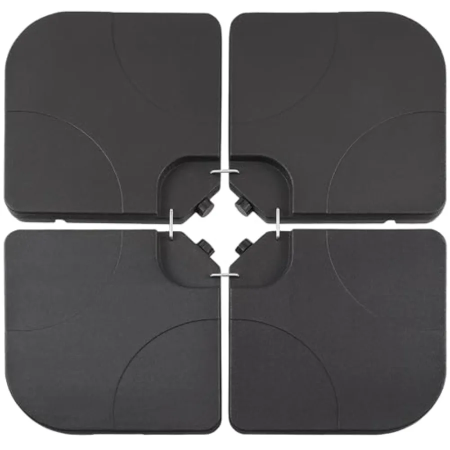 

Комплект из 4-х усиленных опорных стендов для консольных зонтов от солнца/дождя, квадратные основания для уличных зонтов с фиксирующими штифтами и легко заполняемыми отверстиями для воды