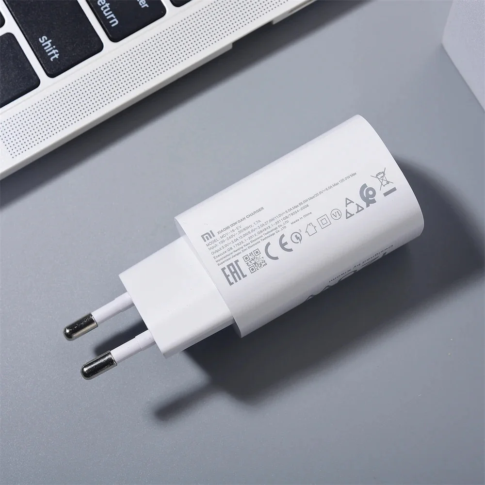Xiaomi Mini PD Charger 120W EU Turbo Fast Charge Adapter For Mi 17 Pro Max 15S 14 13T Redmi Note 15 14 13 Pro+ &1/1.5/2 M Cable