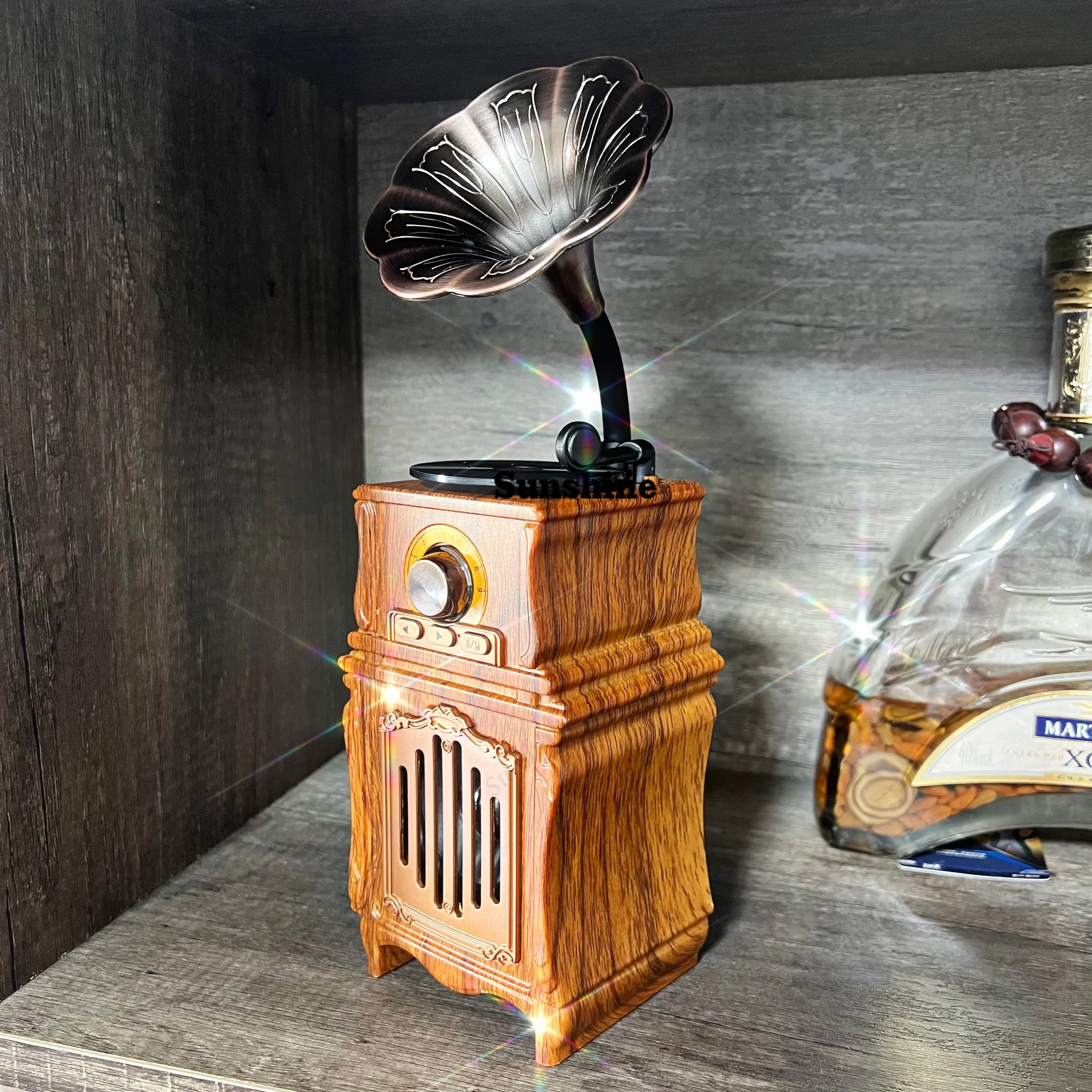 AS31 Wireless Bluetooth Speaker Retro Gramophone Radio Old-Fashioned Bluetooth Audio System High-Quality Sound Home Living Room