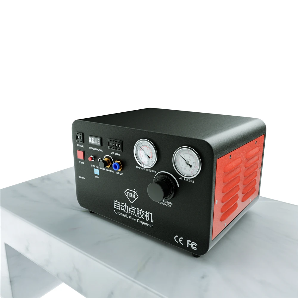 TBK-983A Automatic Glue Dispenser Built-In Ultra Silent Air Compressor For Mobile Bracket Dripping Glue Injection Phone Repair