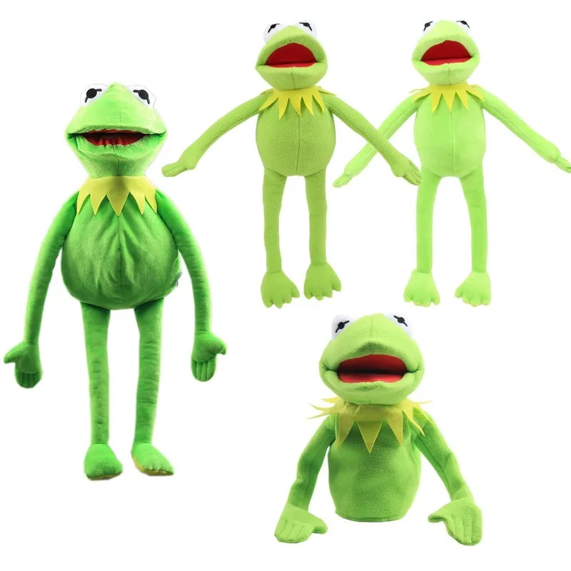 Kermit The FROG-muñeco de peluche divertido, marioneta de mano, mochila escolar, rana, Animal de peluche, muñeco grande, Ventriloquist, accesorios de rendimiento, juguete de regalo