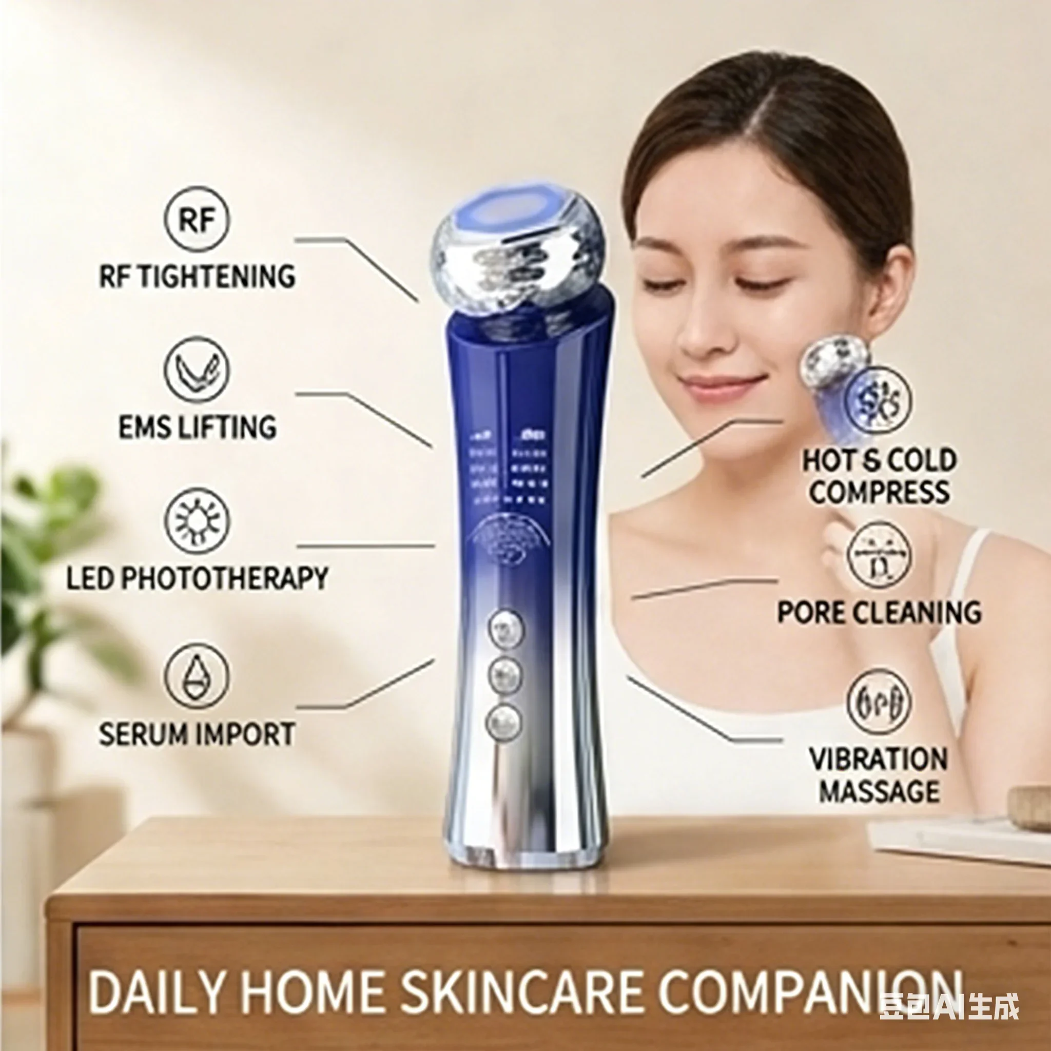 

Home RF beauty instrument face import massager EMS micro-electric lift to RF beauty instrument beauty health microcurrent