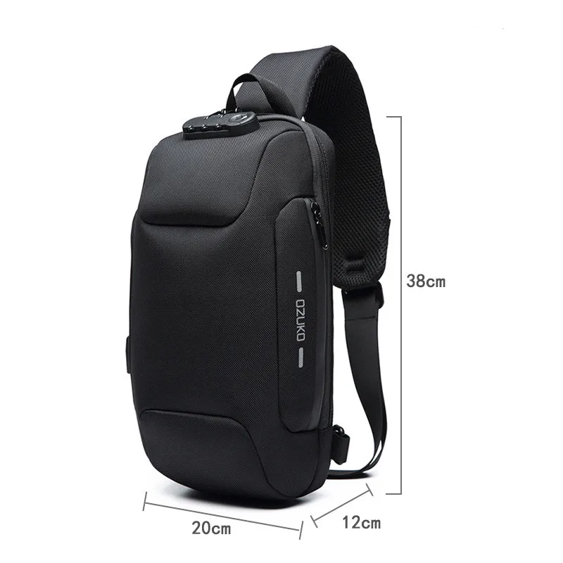 OZUKO 2024, bolso cruzado para hombre, bolsas de mensajero de hombro antirrobo, bolso de pecho impermeable para viaje corto para hombre