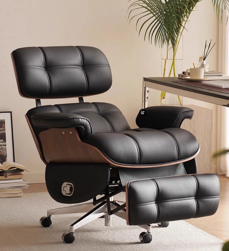 

Design Luxury Classical Plywood Reclining Executive Chair Genuine Leather Leisure Office Chair