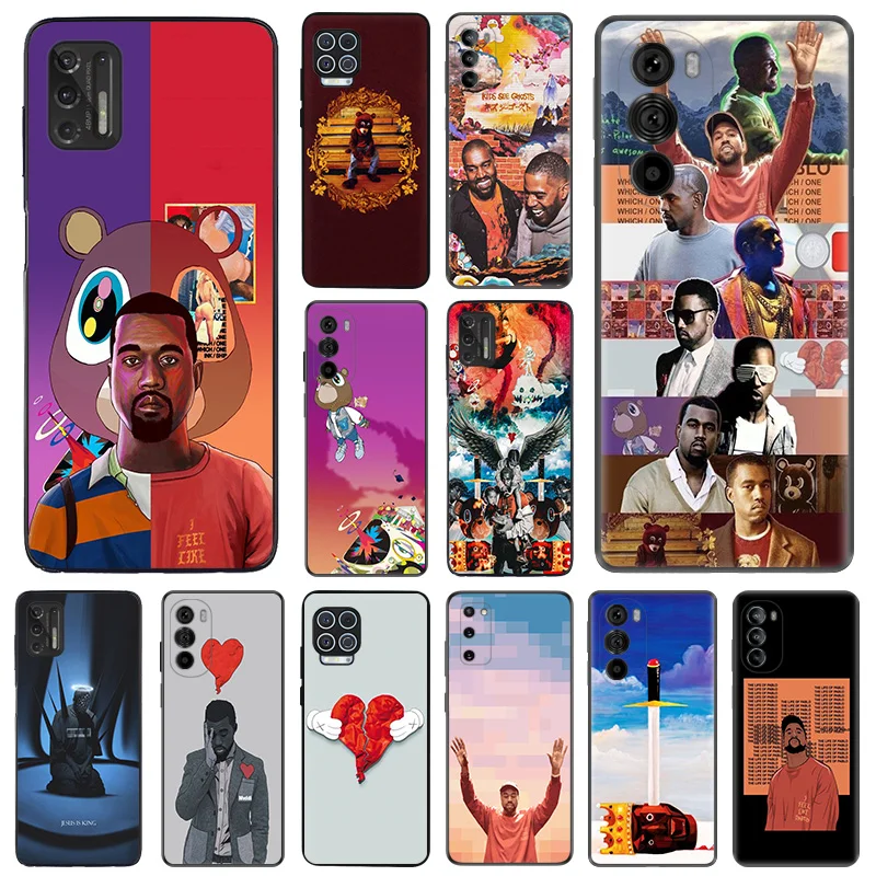 Matte Phone Cases for Motorola Moto G31 G50 G30 G51 G60 G71 G22 G32 G52 G72 G53 G73 G9 Plus Kanye West Black Soft Cover