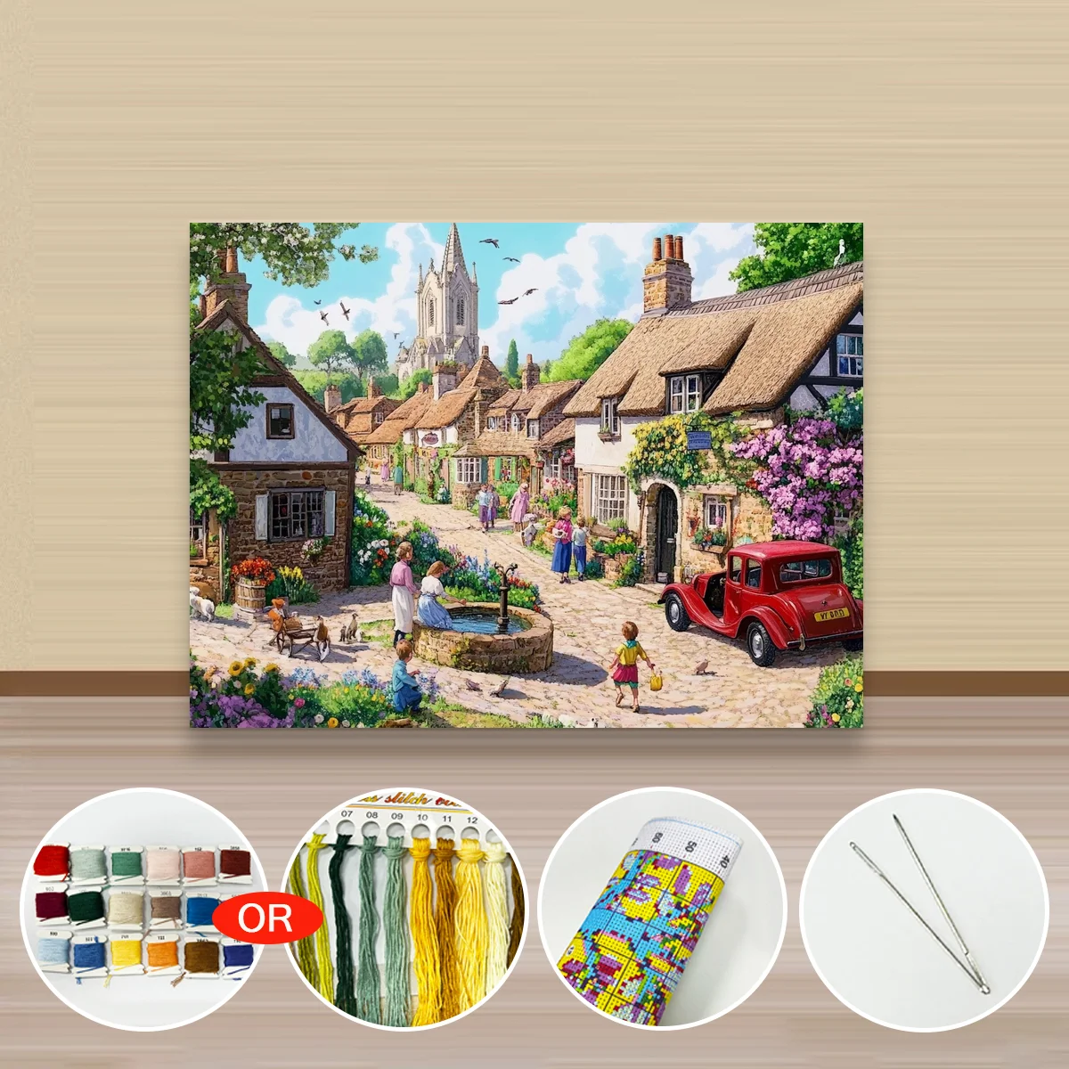 1 Stück, 30 x 40 cm / 11,8 x 15,7 Zoll, 11CT/14CT Kreuzstich-Set, DIY-Stickset als Geschenk zum Valentinstag, für Festivals, Blumenmotive. – Detail 3