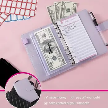 A6尺寸預算活頁計畫本,內含5個現金信封及計畫頁,彩色PU皮革筆電活頁夾 8 最佳銷售 資金預算活頁夾 - №6