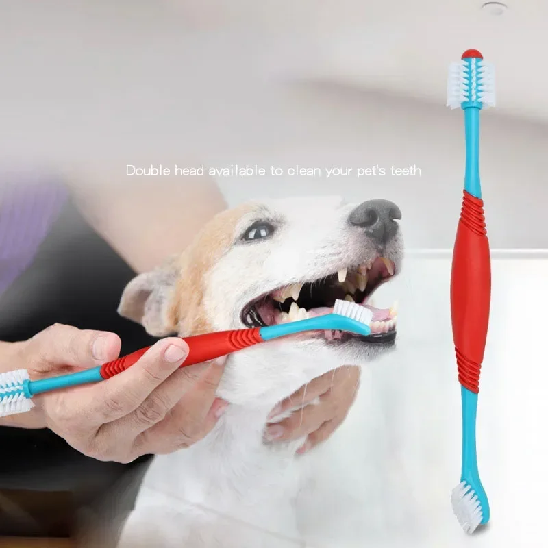 Pet Double Head Dog Toothbrush Pet Tooth Cleaning Tools Dental Care for Pet Cat Grooming Toothbrush Pet Supplies