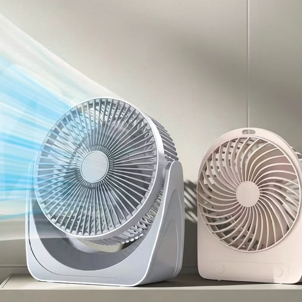 8 Inch Desktop Fan USB Rechargeable Cooling Air Circulator Portable Quiet Wall Mounted Fan For Dormitory Office Study Home