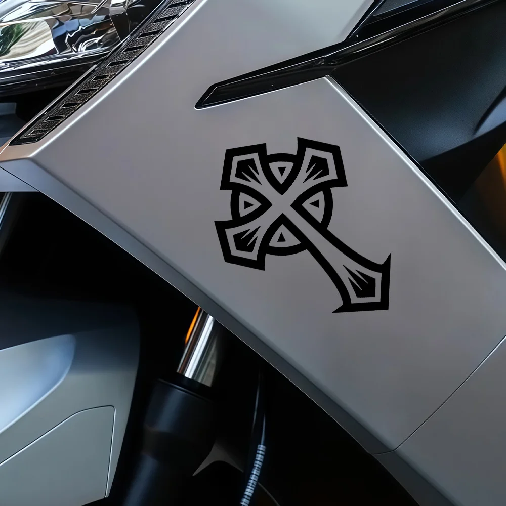 

1PC Creative Cross Motorcycle Sticker- Waterproof Self-Adhesive Vinyl Decal for Bike Helmet Fairing Tank Bicycle Universal Decor