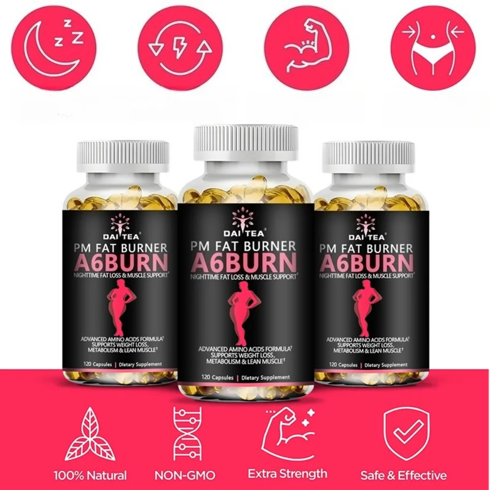 DAITEA Fat Burner PM Night Time Capsule Supports Lean Muscle, Suppresses Appetite, Performance Support