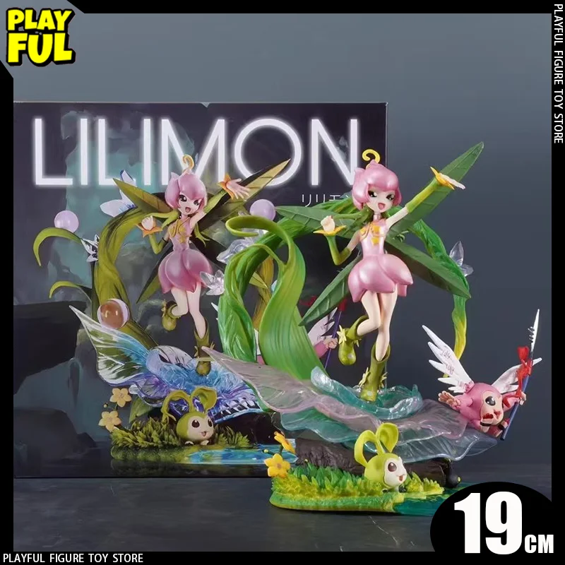 New In Stock Gk Digimon Adventure Lilimon Anime Figure Digital Monster 19cm Lilimon Tanemon Picklemon Statue Custom Toy S Gift