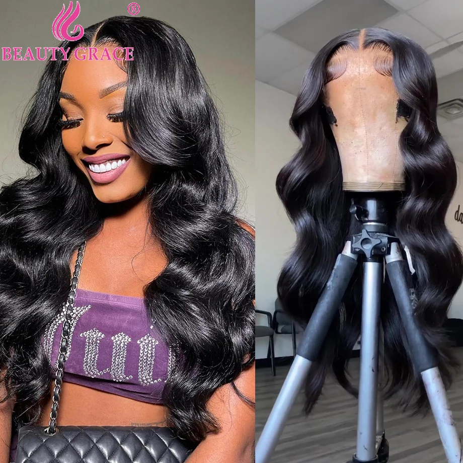 

Body Wave 13X4 Lace Frontal Human Hair Wig For Women 4x4 Lace Closure Wigs Transparent PrePlucked Brazilian Human Hair Wig