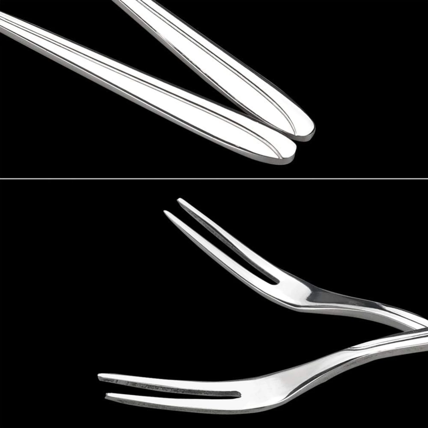 Stainless Steel 16-Piece Fruit Fork Set, 2-Prong Mini Forks, 5.28 Inches